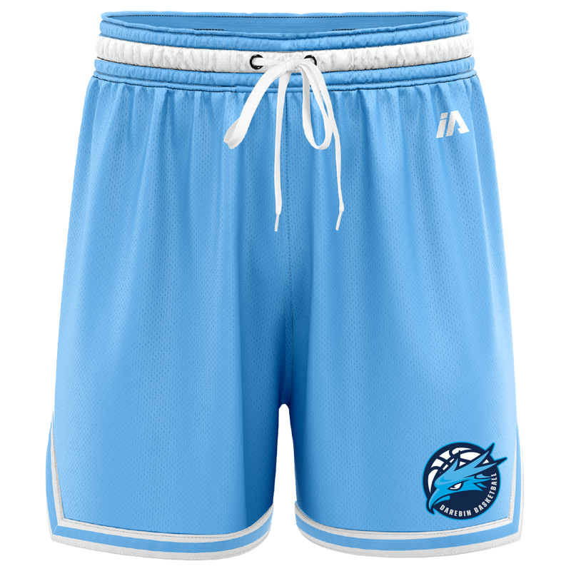 Darebin Basketball Casual Shorts - Carolina/White