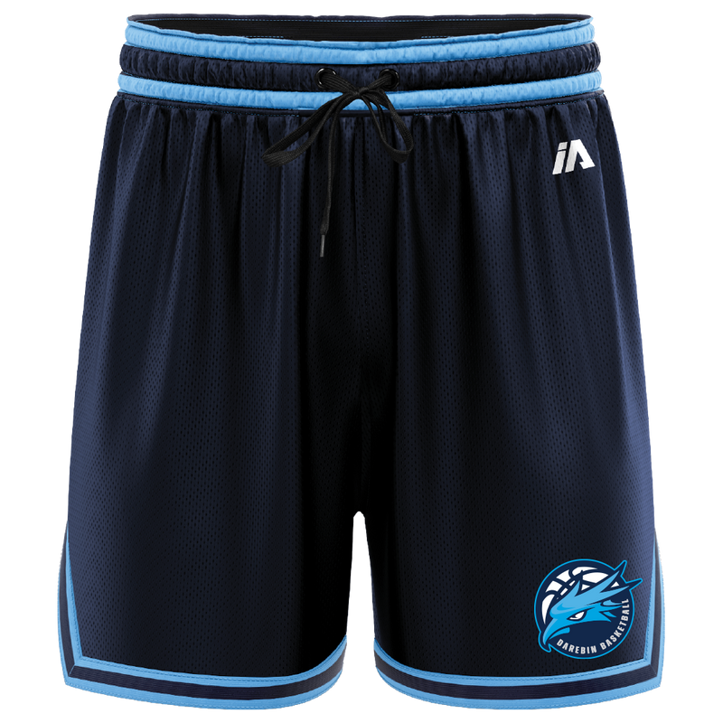 Darebin Basketball Casual Shorts - Navy/Carolina