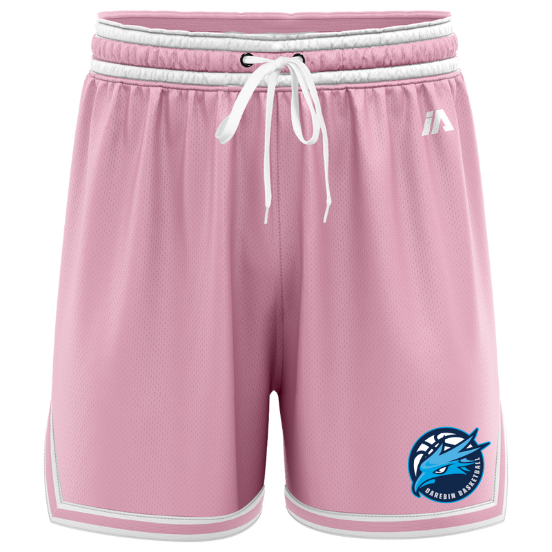 Darebin Basketball Casual Shorts - Pink/White