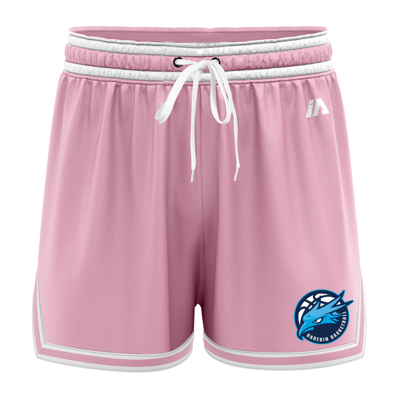 Darebin Basketball Casual Shorts - Pink/White