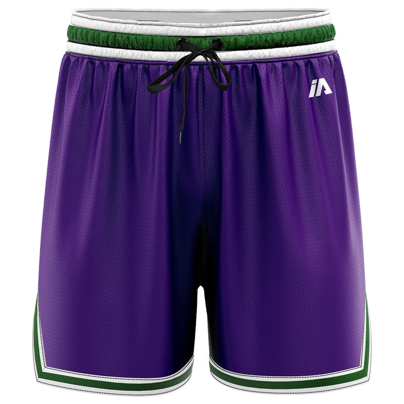 iAthletic Casual Basketball Shorts Men's - Purple/Green/White