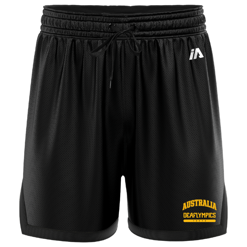 Deaflympics Australia Casual Shorts with Pockets - Black/Black