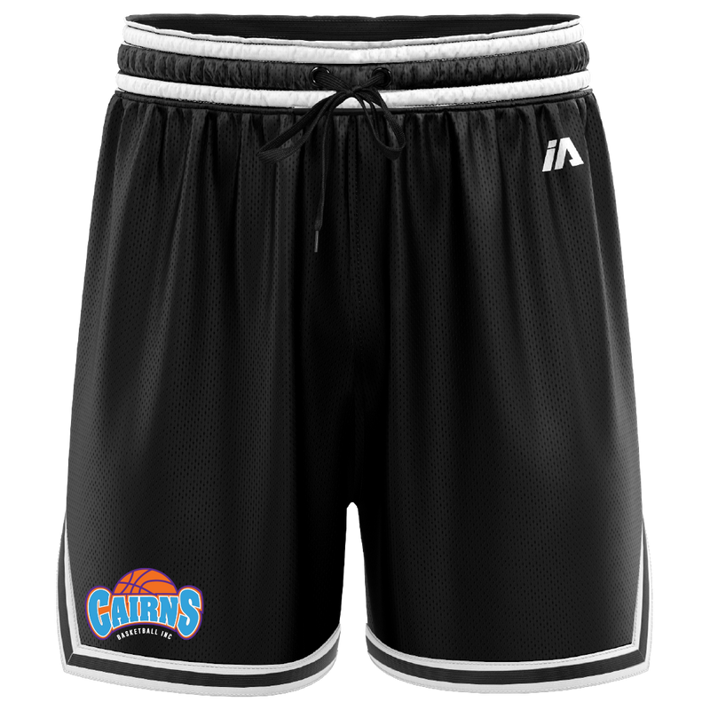 Cairns Basketball Casual Shorts with Pockets - Black/White