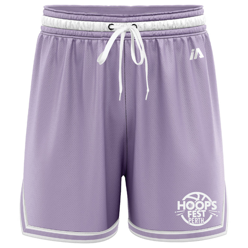 Hoops Fest 2024 Casual Shorts with Pockets - Lavender/White