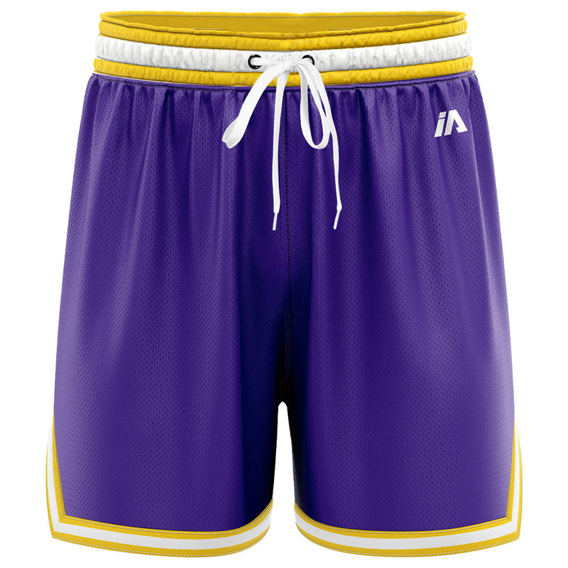 iAthletic Casual Basketball Shorts Men's - Purple/Yellow/White