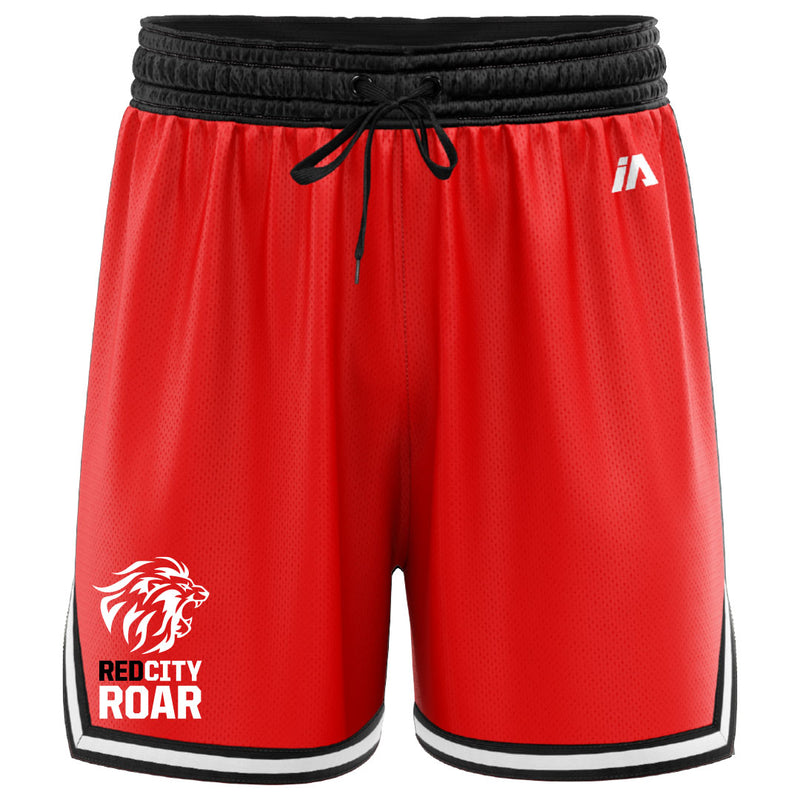 Red City Roar Casual Shorts with Pockets - Red/Black/White