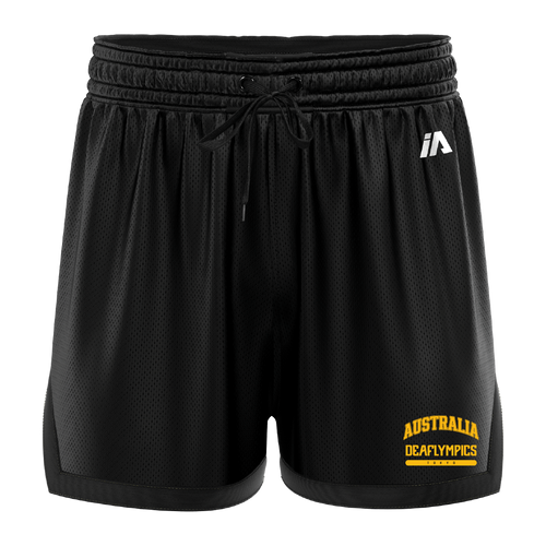 Deaflympics Australia Casual Shorts with Pockets - Black/Black