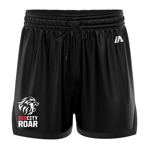 Red City Roar Casual Shorts with Pockets - Black/Black