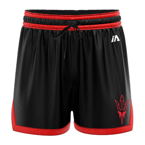 Devils Basketball Casual Shorts with Pockets - Black/Red