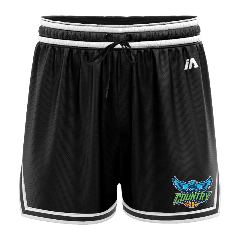 Waikato Country Casual Shorts - Black/White
