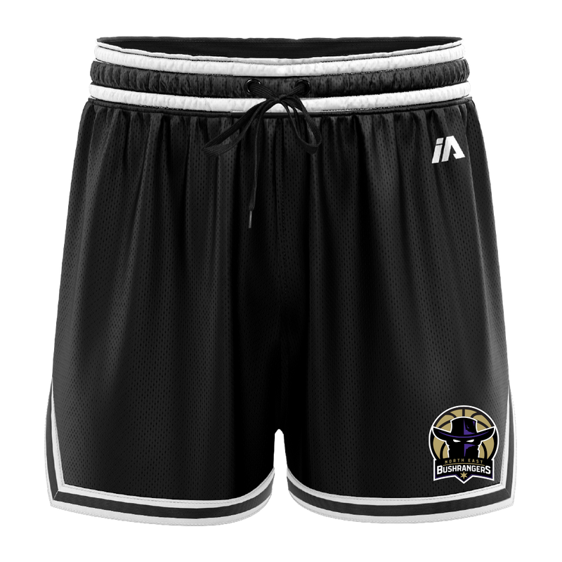 NE Bushrangers Casual Shorts - Black/White