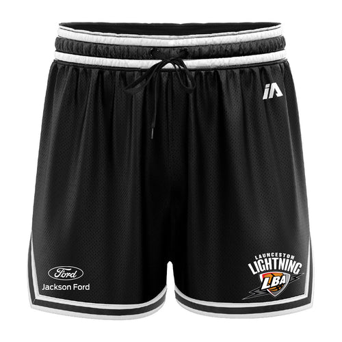 Launceston Lightning Casual Shorts with Pockets - Black/White