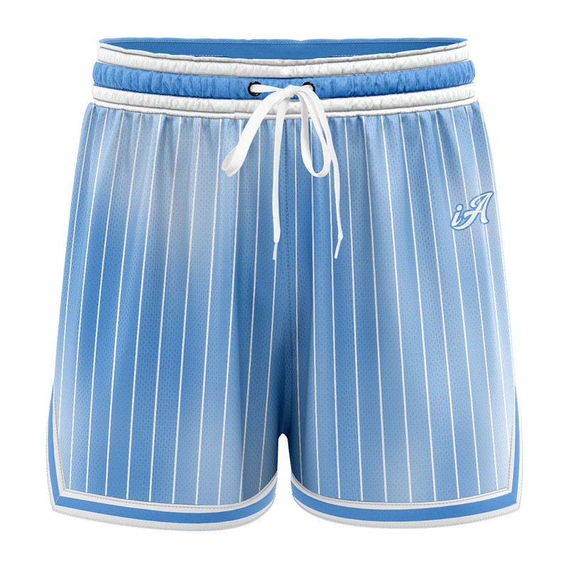 iAthletic Casual Basketball Shorts Women's - Blue Faded Stripe