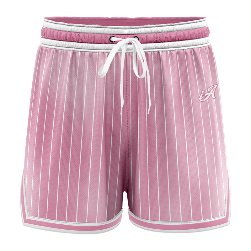 iAthletic Casual Basketball Shorts Women's - Pink Faded Stripe