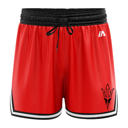 Devils Basketball Casual Shorts with Pockets - Red/Black/White