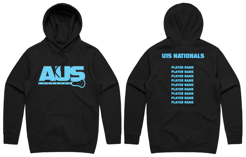 Lacrosse Australia U15 Nationals Team List Cotton Hoodie - Add Your Names