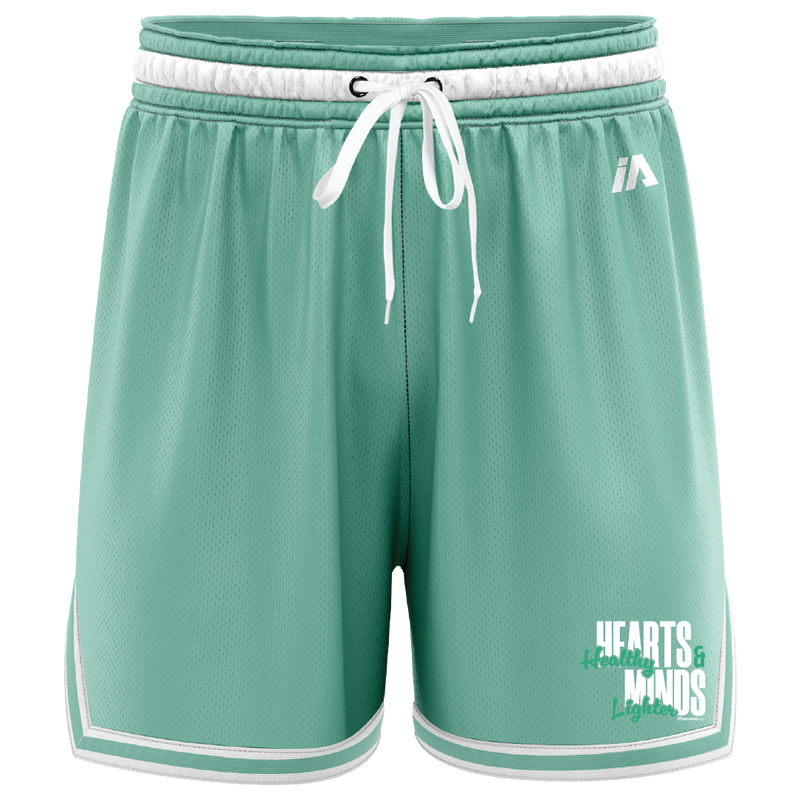 Mindfull Aus 'Healthy Hearts Lighter Minds' Casual Shorts - Mint/White