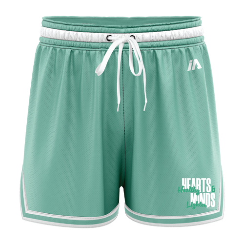 Mindfull Aus 'Healthy Hearts Lighter Minds' Casual Shorts - Mint/White