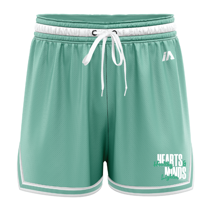 Mindfull Aus 'Healthy Hearts Lighter Minds' Casual Shorts - Mint/White