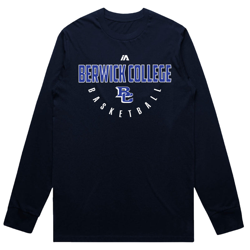 Berwick College Cotton Long Sleeve Tee - Navy