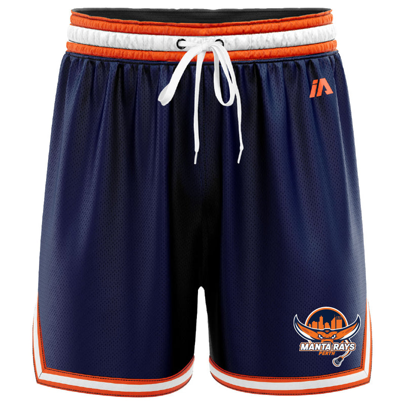 Lacrosse Australia MLS Perth Manta Rays Casual Shorts - Navy/Orange/White