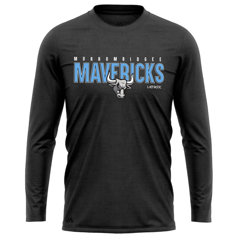 Murrumbidgee Mavericks Performance Long Sleeve Tee - Black Marle