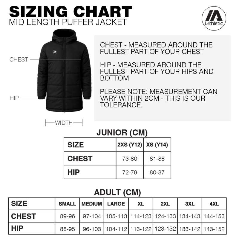 iAthletic Mid Length Puffer Jacket - Black