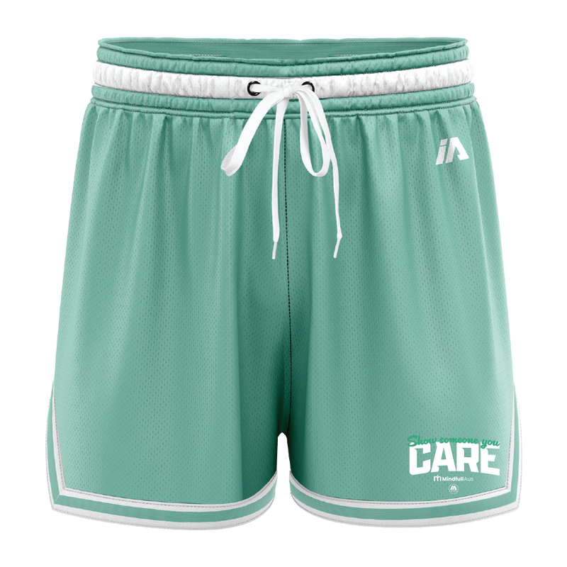 Mindfull Aus 'Show Someone You Care' Casual Shorts - Mint/White