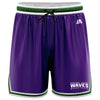 Central Coast Waves 'Shootaround' Casual Shorts with Pockets - Purple/Green/White
