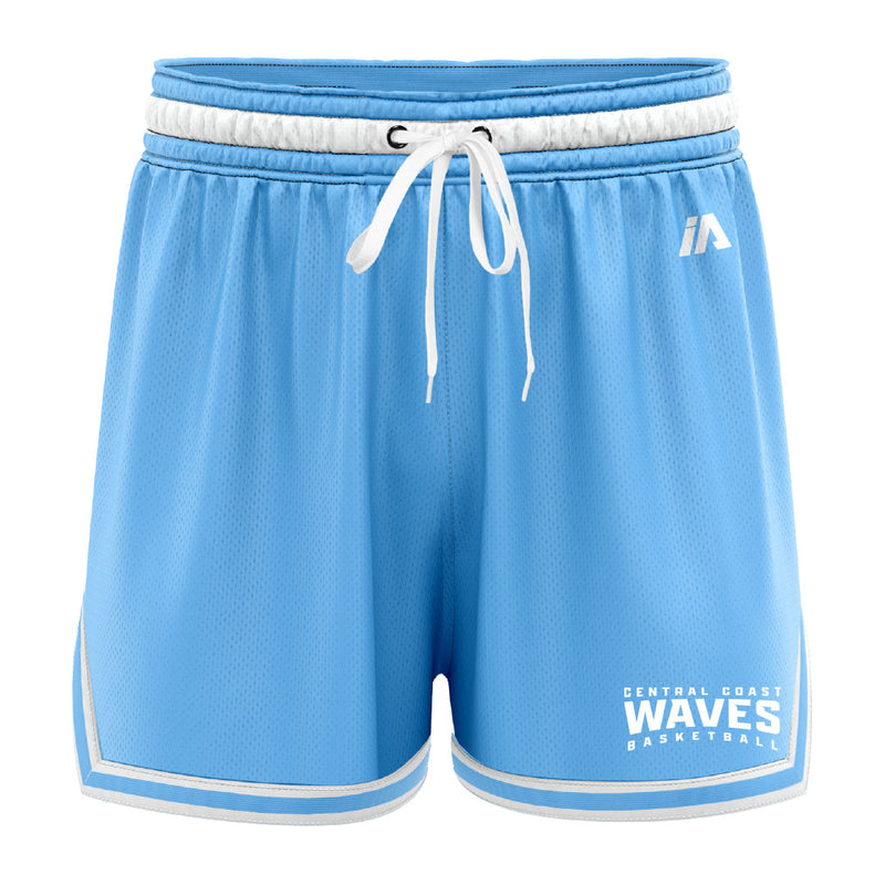 Central Coast Waves 'Shootaround' Casual Shorts with Pockets - Carolina/White