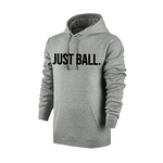Just Ball Cotton Hoodie - Large Logo Light Grey
