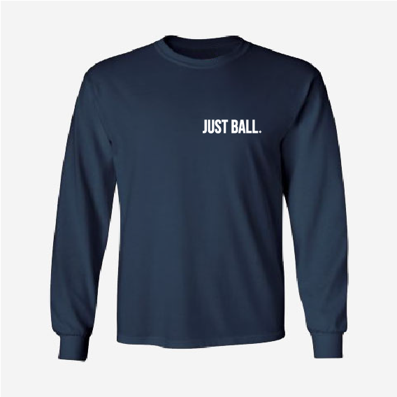 Just Ball Cotton Long Sleeve Tee Small Logo - Navy
