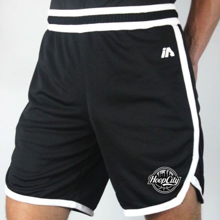 Hoop City Men's Casual Basketball Shorts - Black / White