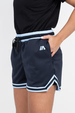 iAthletic Casual Basketball Shorts Womens - Navy/Sky Blue/White