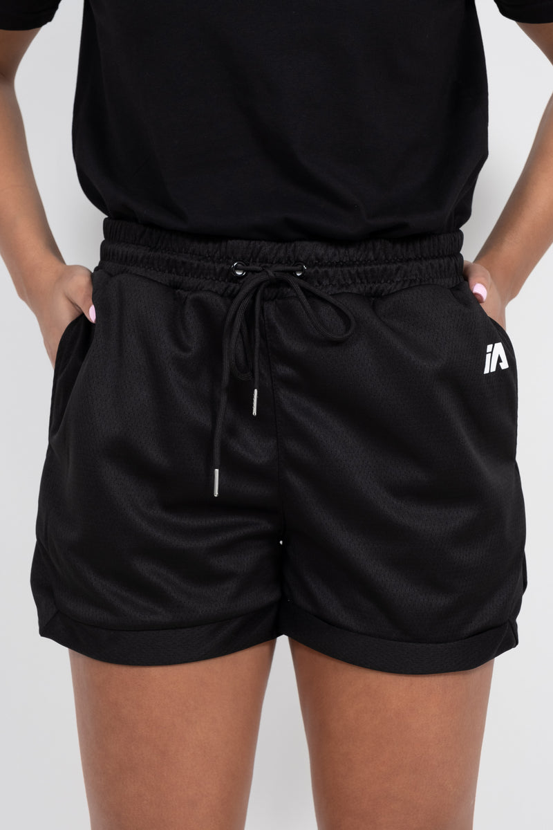 iAthletic Casual Basketball Shorts Womens - Black/Black