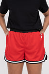 iAthletic Casual Basketball Shorts Womens - Red/Black