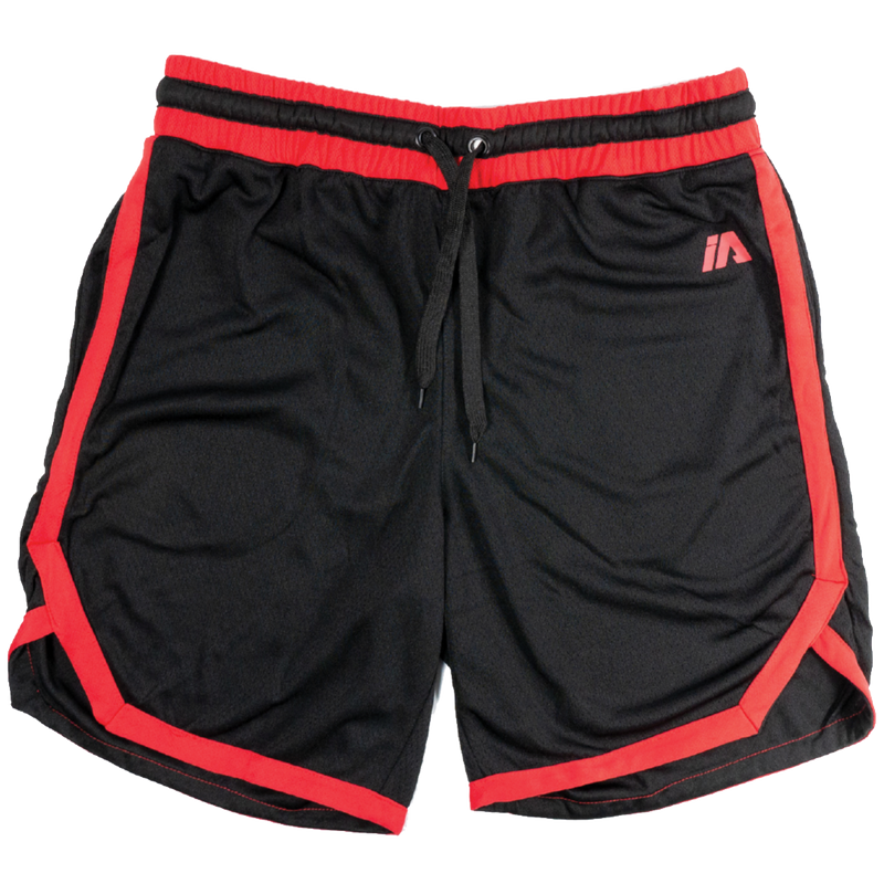 iAthletic Casual Basketball Shorts Mens - Black/Red