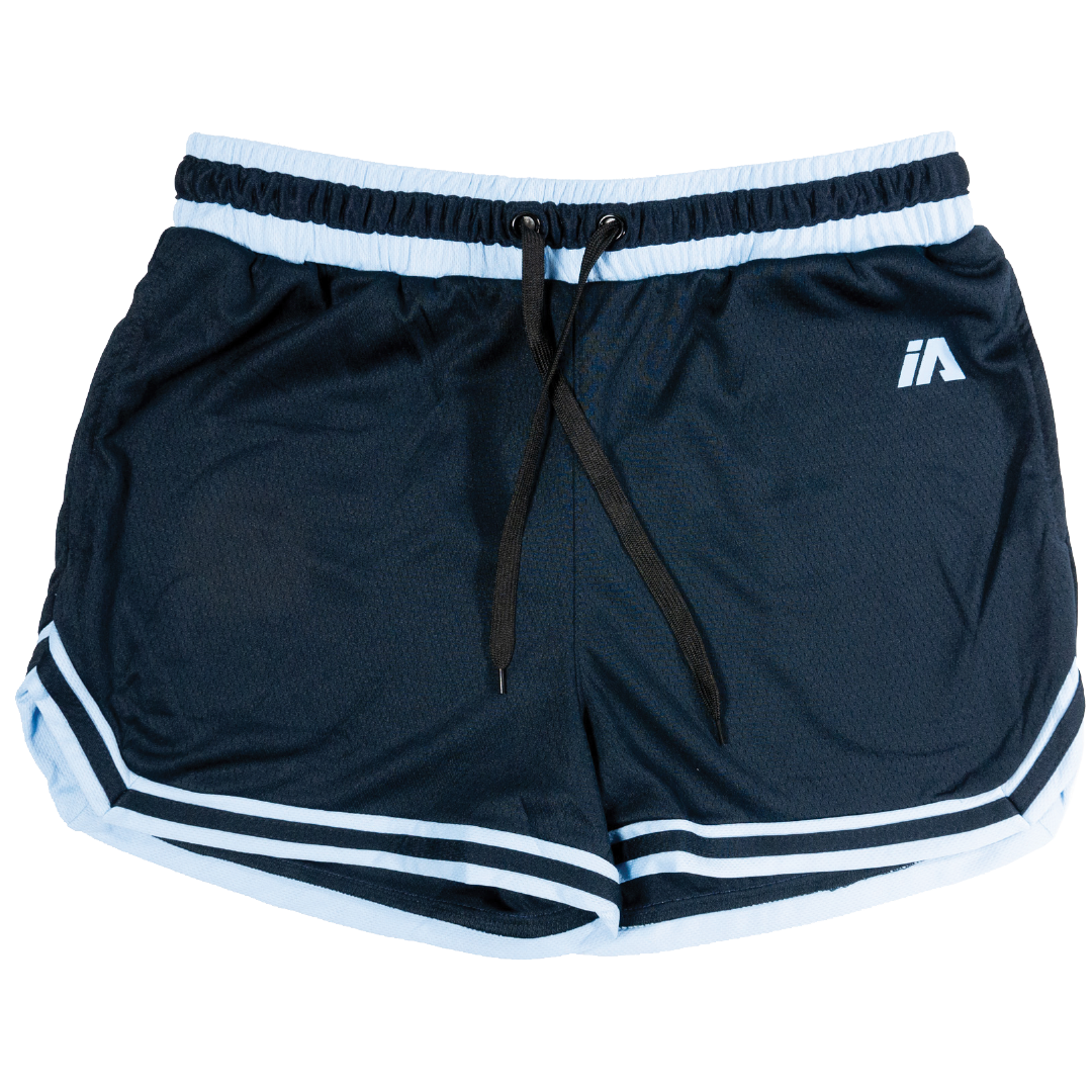 iAthletic Casual Basketball Shorts Womens Navy Sky Blue White